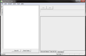 Figure 1: NUnit GUI with a new project named TestProject.nunit